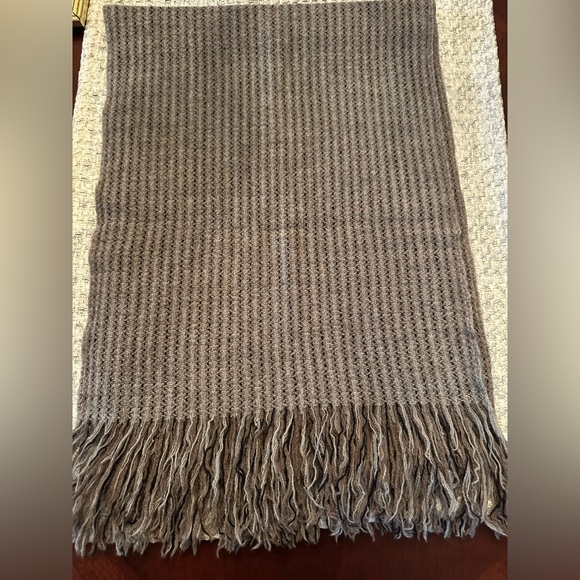 Vintage Peter Barton Henri Bendel Wool Handloomed Unisex Fringe Scarf EUC